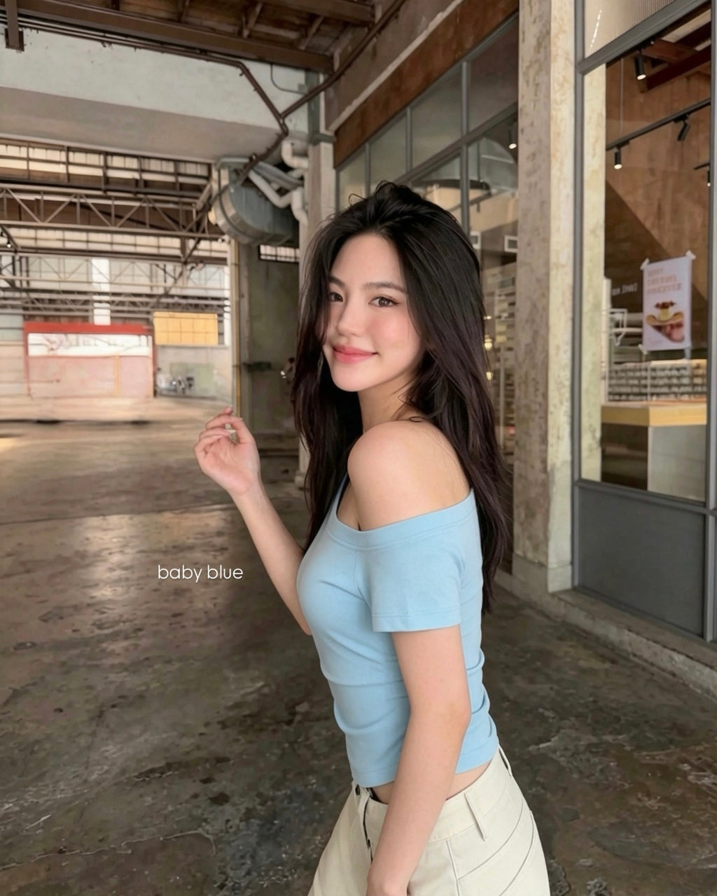 TOP 10 FOR 100 off-shoulder { slimcurve } baby tee