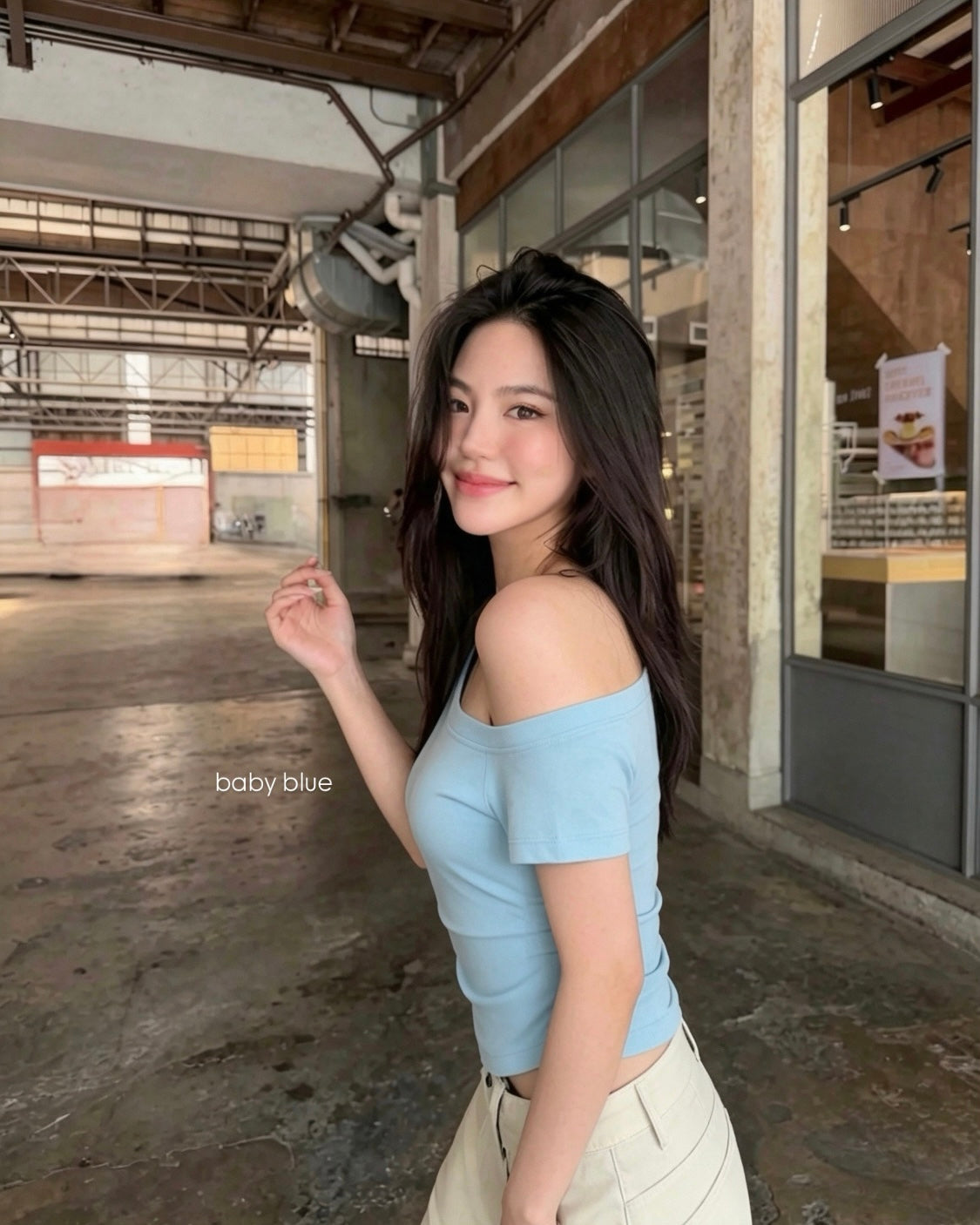 TOP 10 FOR 100 off-shoulder { slimcurve } baby tee