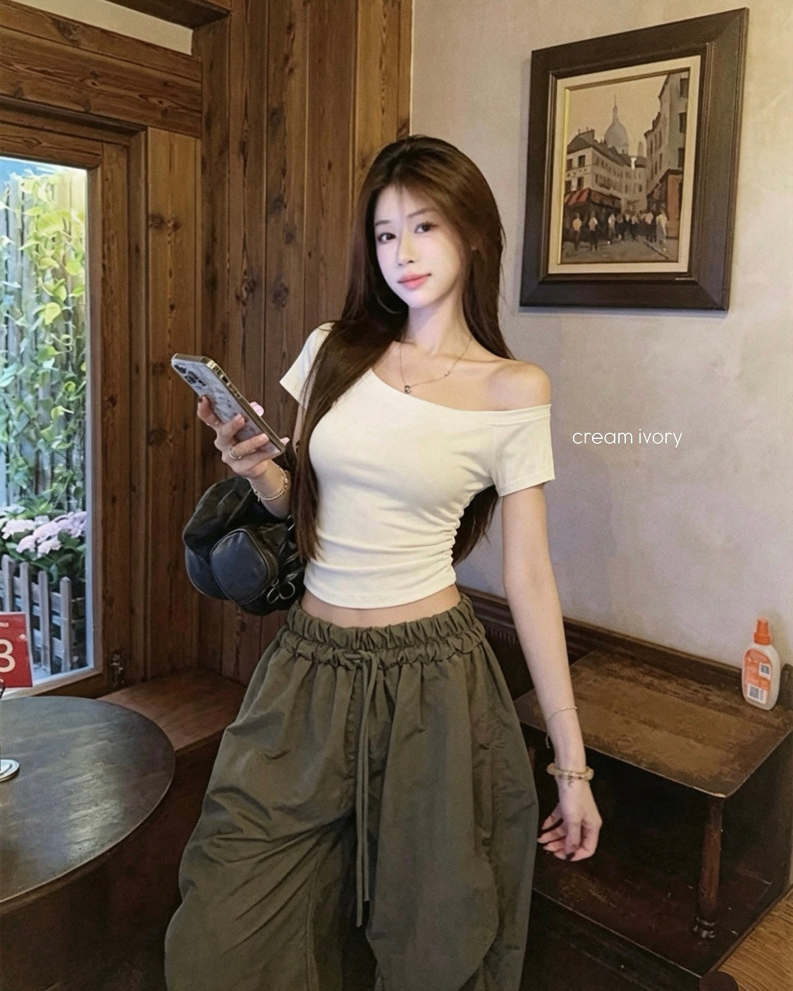 TOP 10 FOR 100 off-shoulder { slimcurve } baby tee