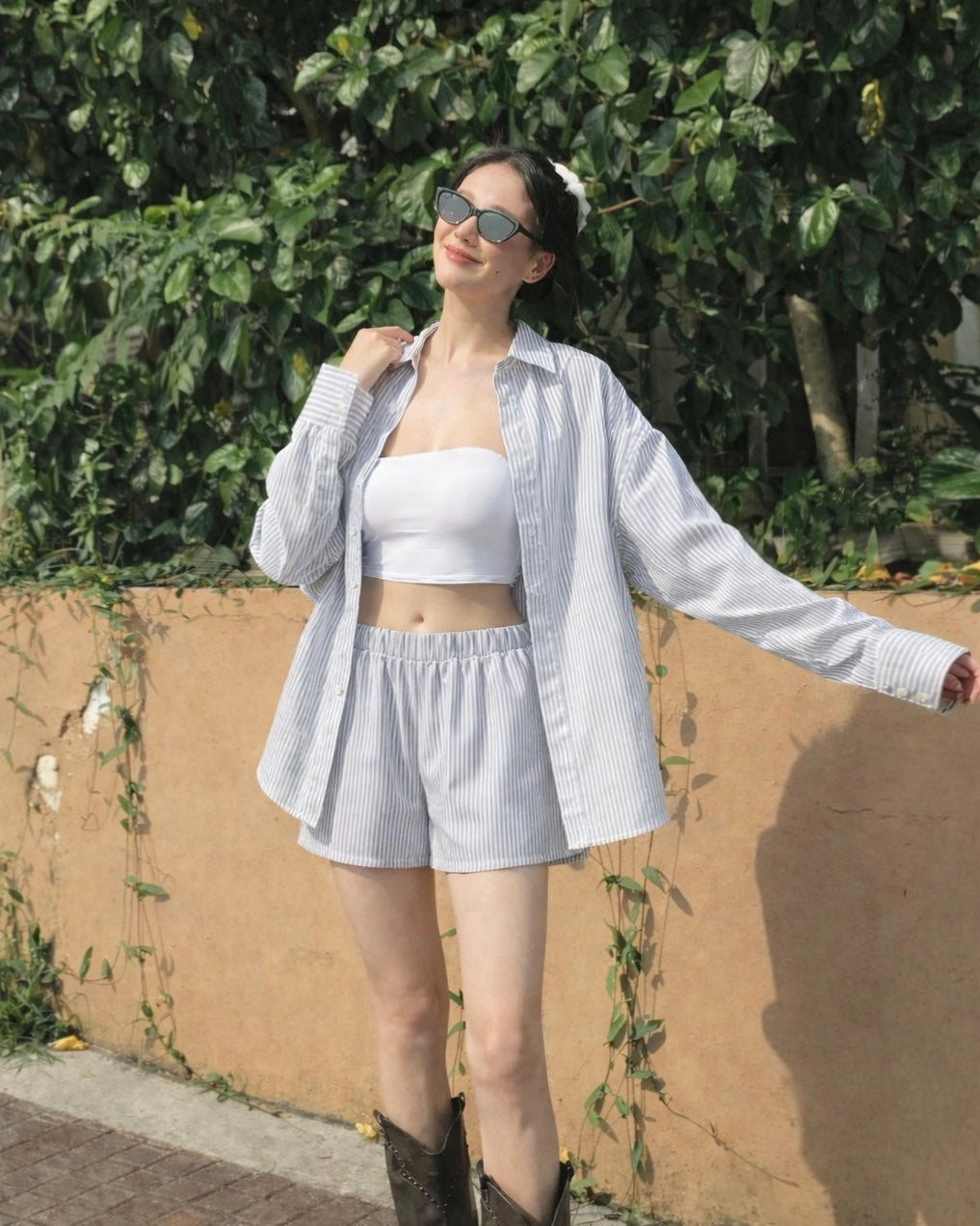 LULE Minimalist Striped Shirt Pant