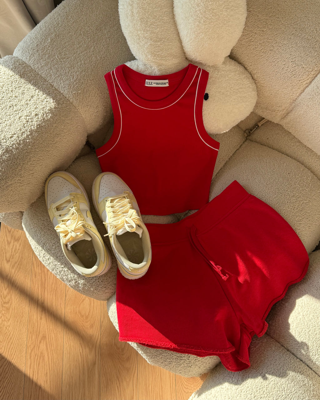 LULE CleanFit-Tank White Red-Line