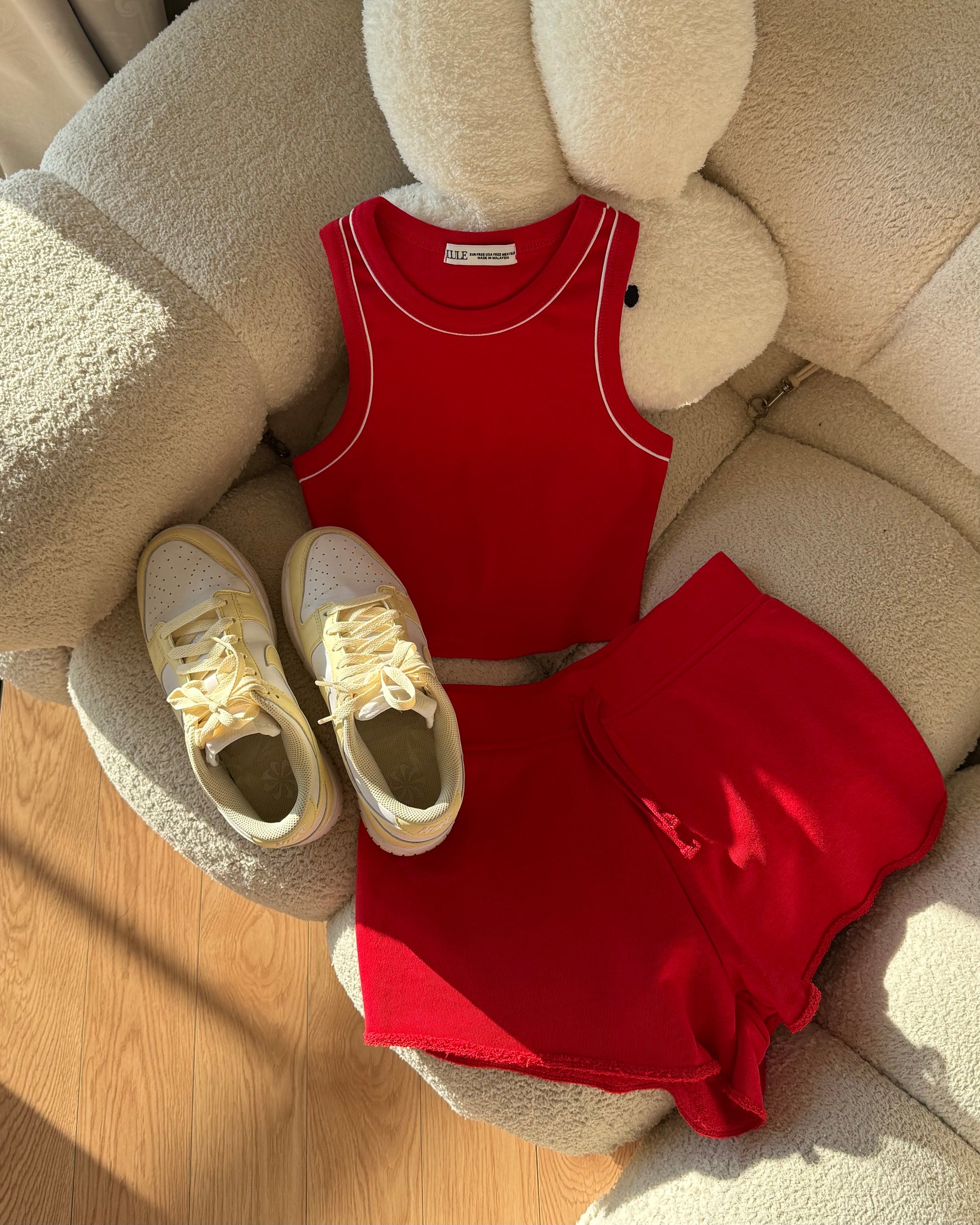 LULE CleanFit-Tank White Red-Line