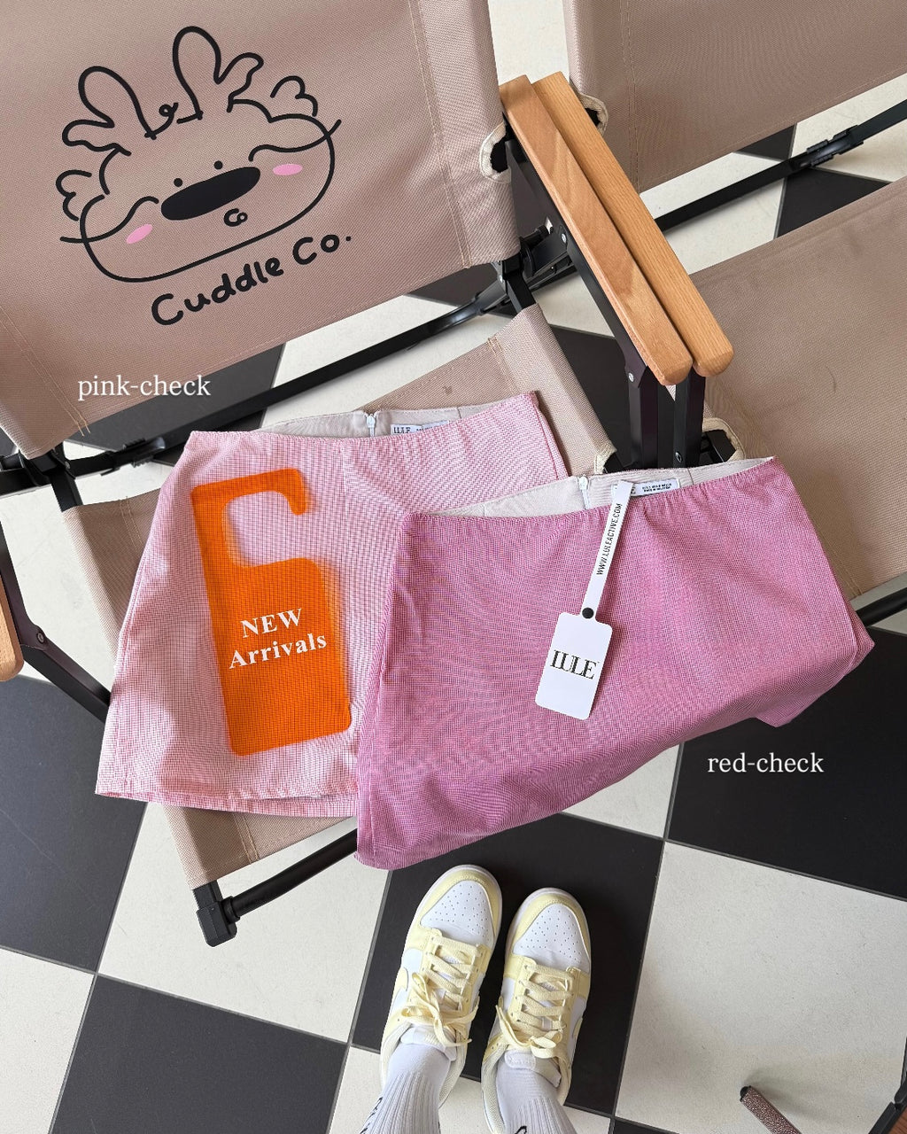 LAST SALE Frenchy Mini-Check Skirt Short Lining