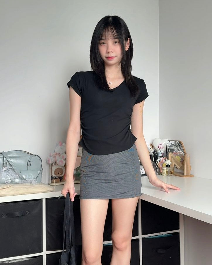 LULE Frenchy Mini-Check Skirt Short Lining