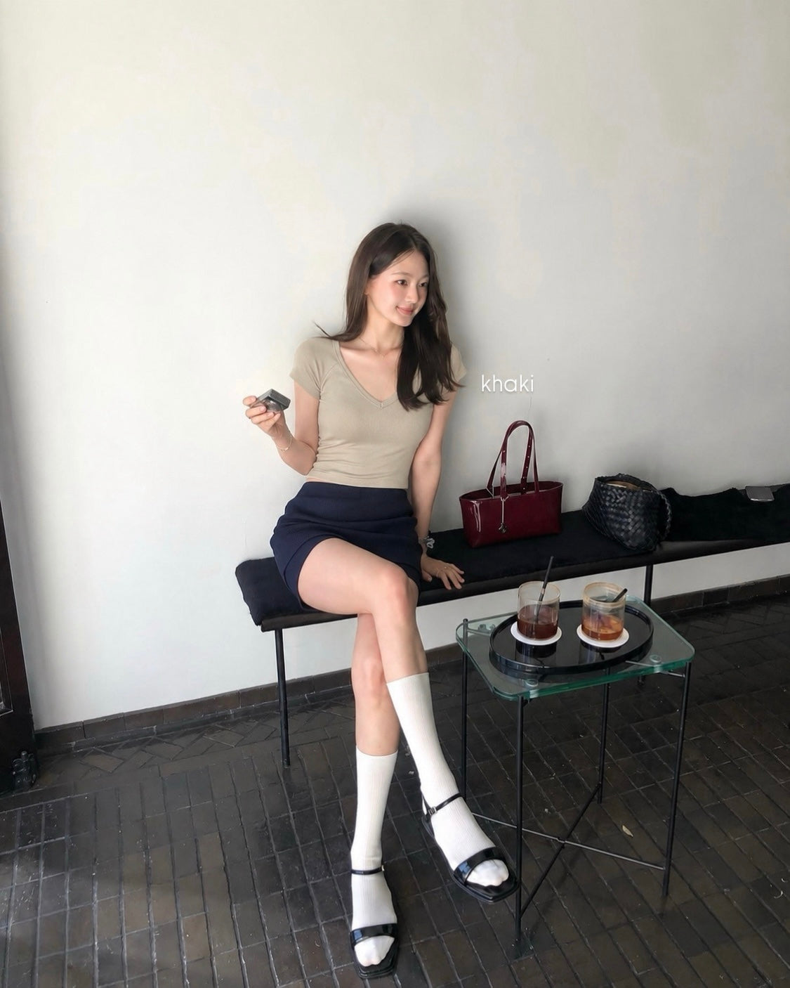 TOP 10 FOR 100 raglan short sleeve v-crop tops