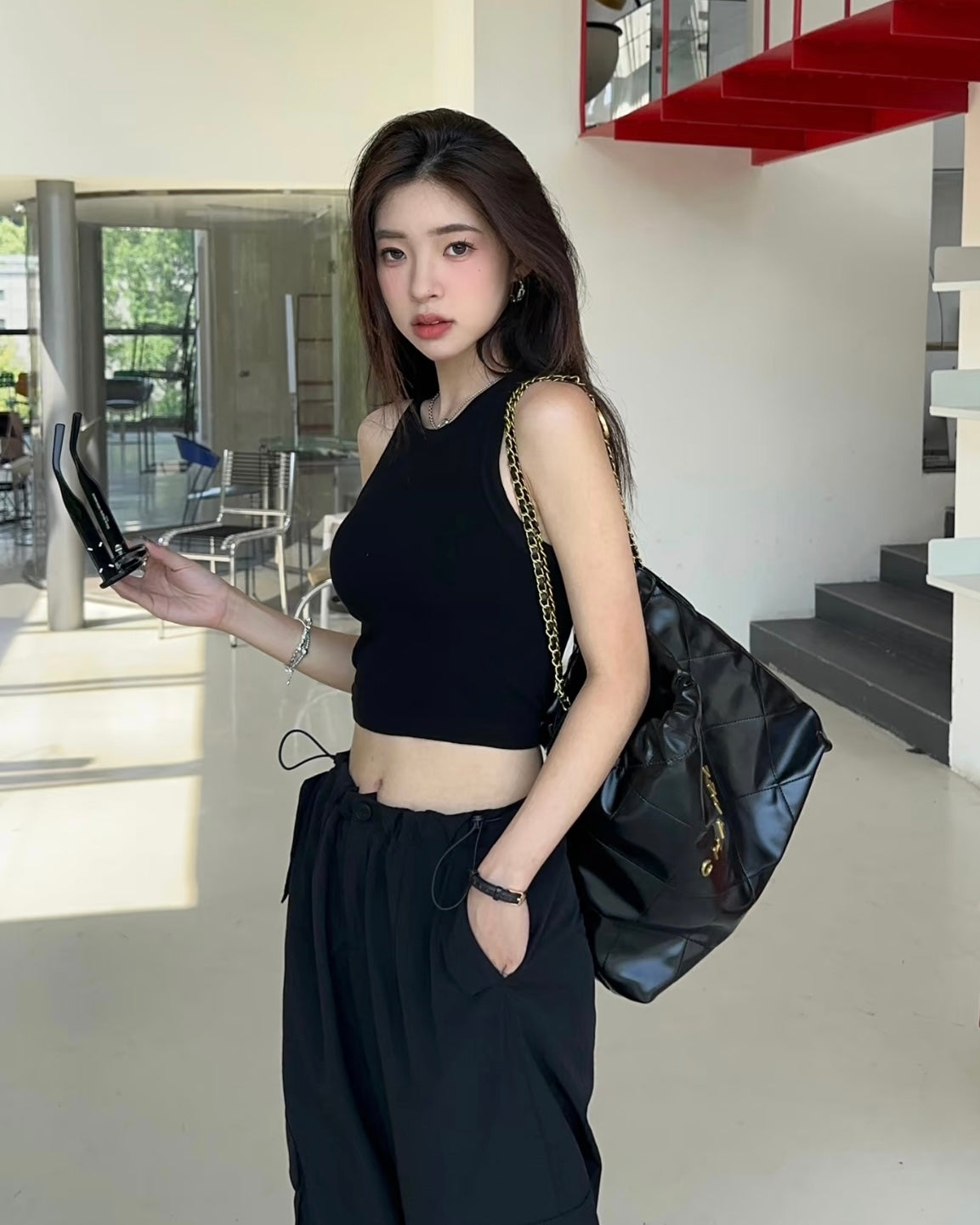 lule cropped tank top