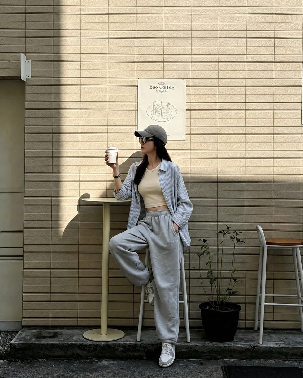 A Minimalist Striped Shirt Pant