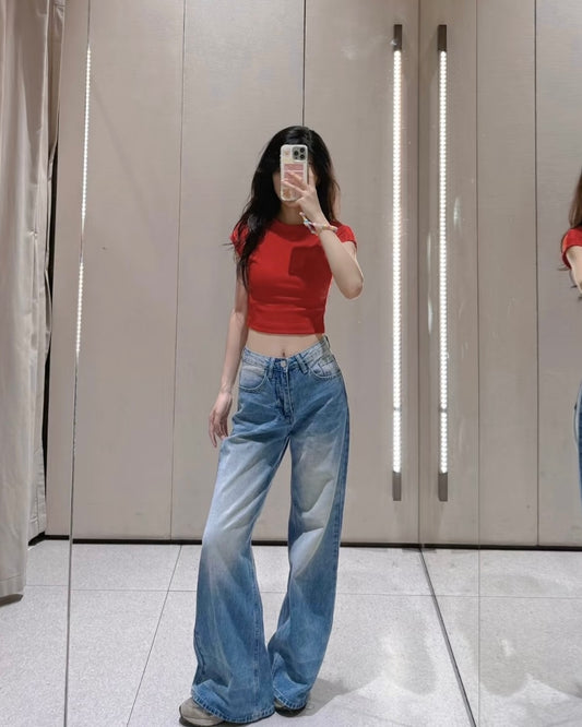 LAST LULE CleanFit-Batwing Basic Tee Red