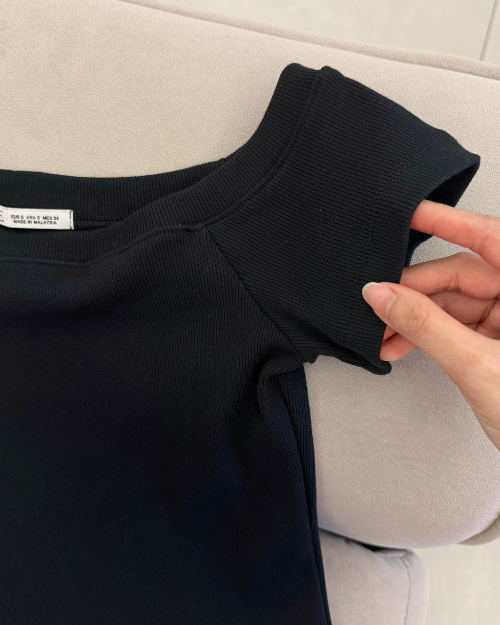 4 FOR 60 { new }  off-shoulder baby Rib-Knit Tee