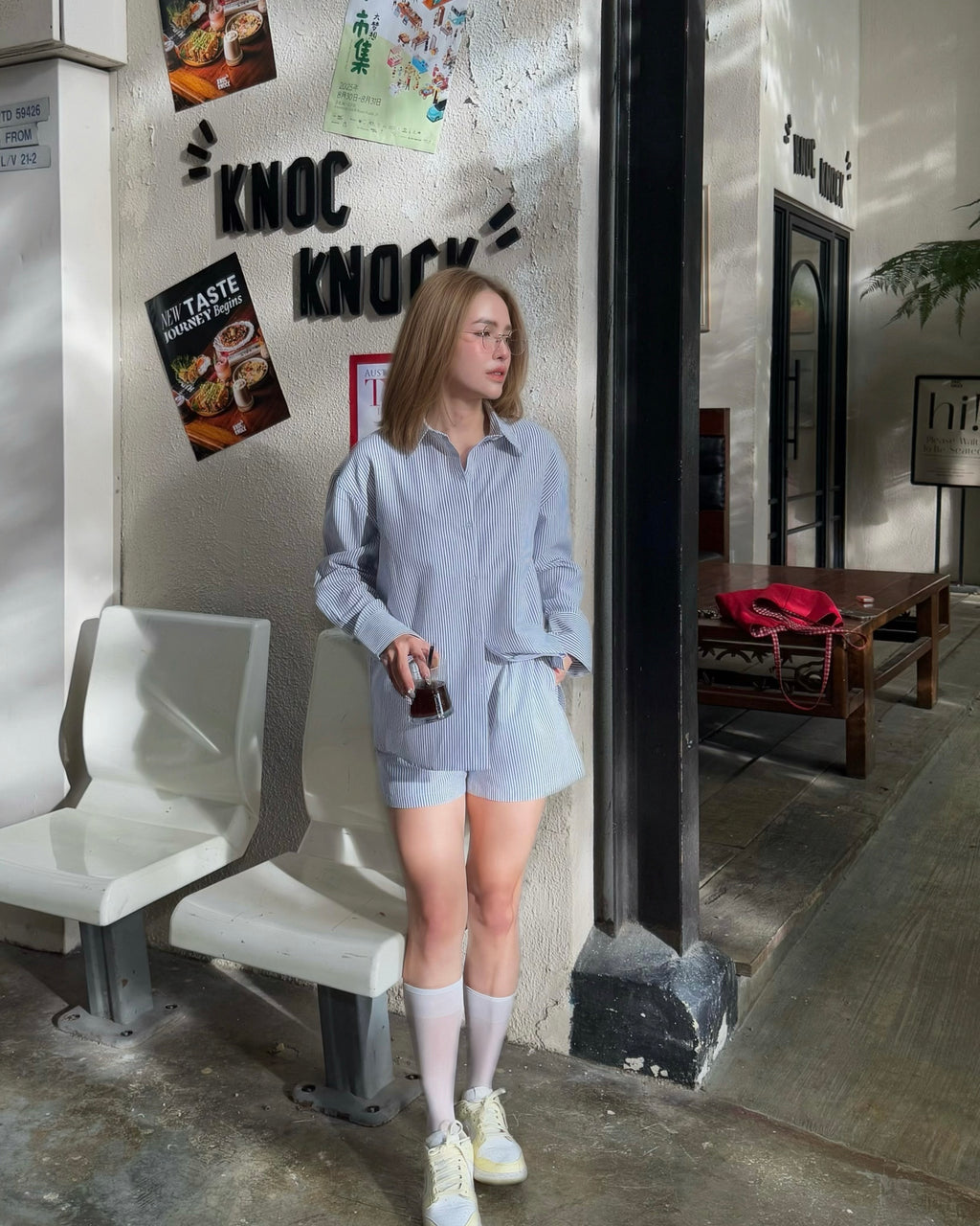 A LULE Minimalist Striped Shirt Pant