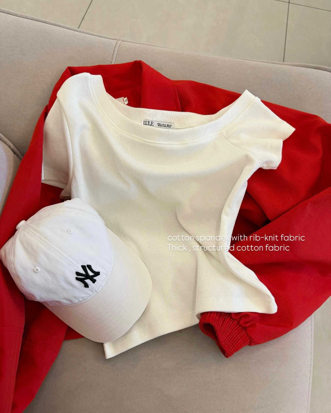 4 FOR 60 { new }  off-shoulder baby Rib-Knit Tee