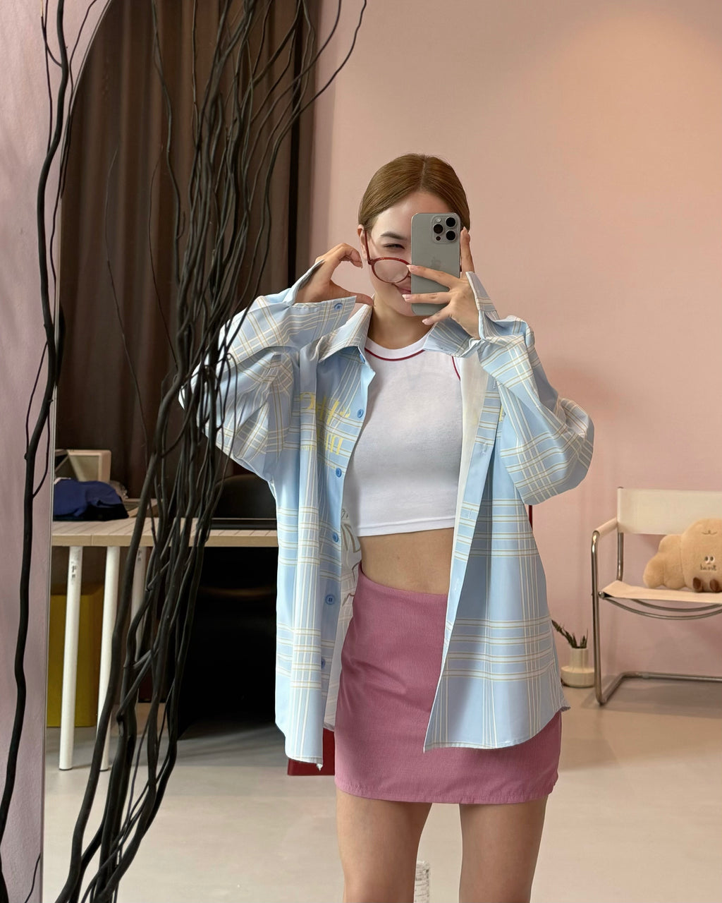 Get-new * LULE Frenchy Mini-Check Skirt Short Lining