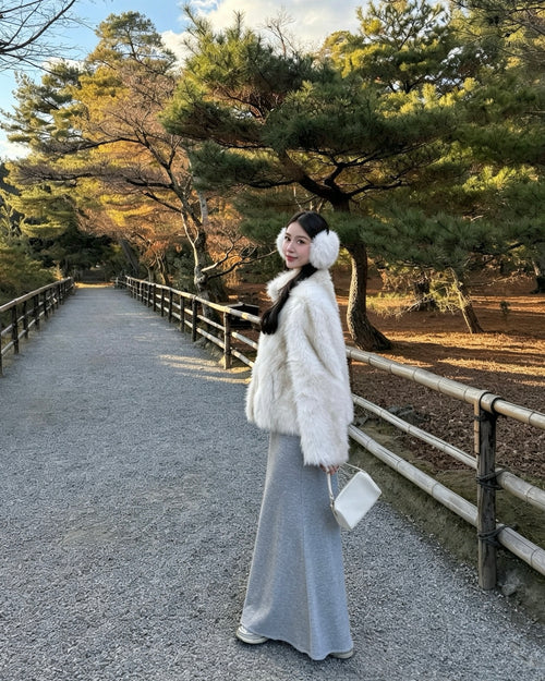 A French Terry Mermaid Long Skirt