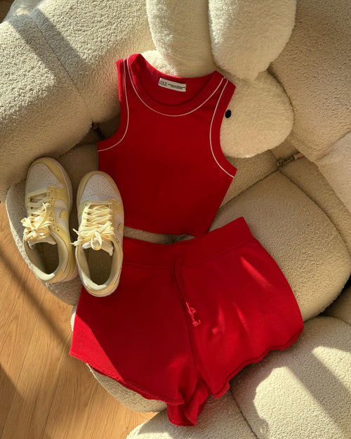 A French Terry Shorts Lava Red